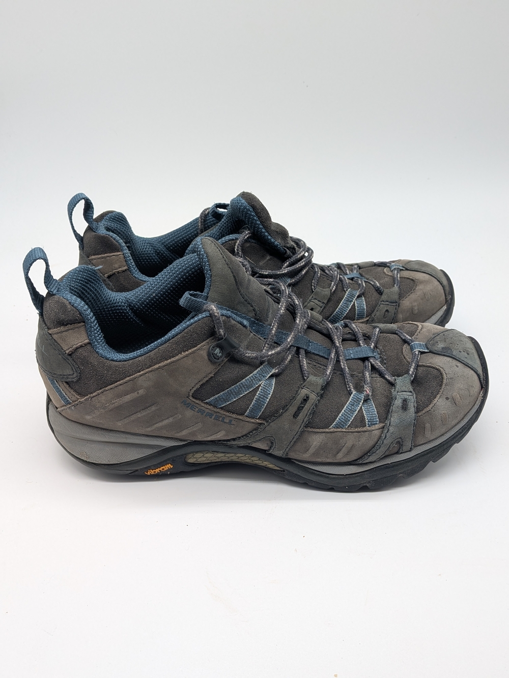 Merrell Siren Sport Women's Hiking Shoes Brown Blue Suede Vibram Size 9